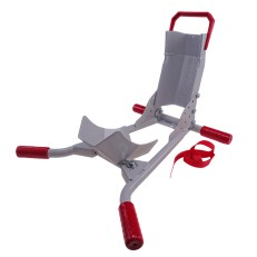 ACEBIKES Stand rail for scooter – front view with red handle, adjustable support, and rubber grips on a plain white...