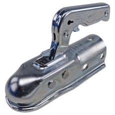 Attelage à boule SPP ZSK 2000 C – vue de côté montrant le mécanisme de levier et les trous de montage en argent.