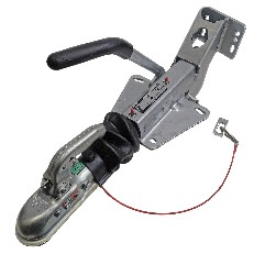 Knott KF 20-A – vinkelbillede af koblingsanordning med justerbart hoved og gummibellows i sølv og sort.