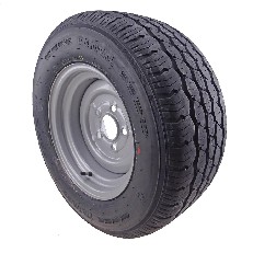 225/55 R12C 104N täydellinen pyörä – musta rengas viistosta, 5-reikäinen vanne 7.00 x 12.
