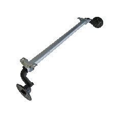 Alko 750 kg trailer axle UBR 700-5 – side view showing silver galvanized finish and 4x100 bolt pattern.