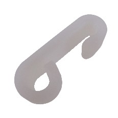 Gancio doppio Expander bianco – vista frontale – per corde di espansione fino a Ø 8 mm, con due fori di montaggio.