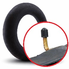 Camera d’aria 12.5x2.25 – valvola DIN 7768 – colore nero con dettagli dorati su sfondo bianco.