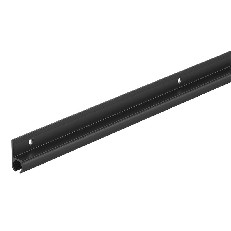 ProPlus awning rail – side view in black, featuring a 180° angle for Ø7-8mm beading with two inline mounting holes.