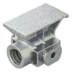 AL-KO Spindelmutter 20 mm Premium – Schrägansicht mit verzinkter Oberfläche und seitlichem Anschlag
