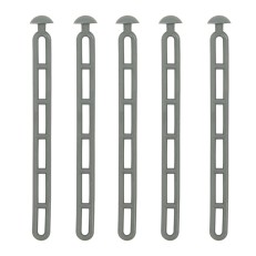Filo da tenda 23,5cm con testa a rivetto – 5 pezzi di colore grigio in vista frontale su sfondo bianco.