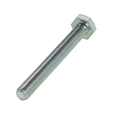 Vite a testa esagonale M10 x 80mm – acciaio 8.8 zincato con finitura blu A2K, vista laterale su sfondo bianco.