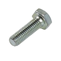 Vite a testa esagonale M6 x 20mm – acciaio 8.8 zincato con finitura A2K e vista laterale su sfondo bianco.