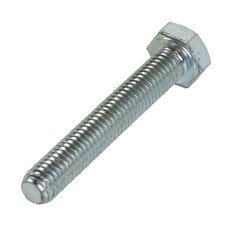 Sexkantsskruv M8 x 50mm – förzinkad stål 8.8 med full gänga och sexkantigt huvud på vit bakgrund.