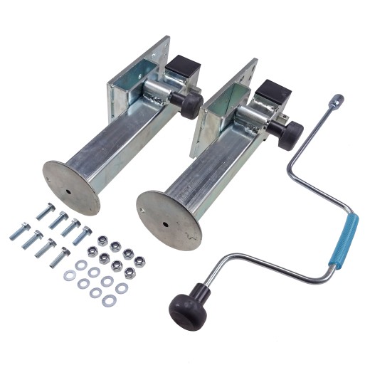 Stützen Set 415mm Ausdrehstützen Kurbelstützen Kombiflansch passend zu Hochlader PKW Anhänger