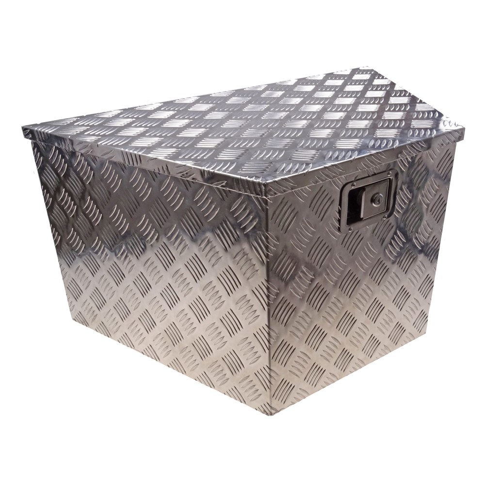 Deichselbox / Staubox aus Aluminium 870/410 x 485 x 460mm V-Form f