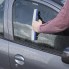 Zij aanzicht van de Water zuigmond silicone 30cm – blauwe siliconen blad met ergonomische handgreep.