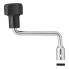 Replacement crank handle for support wheel – side view showing black curved handle with 16mm diameter fitting
