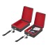 Coffre-fort en acier Stahlsafe Auto Safe 225 x 165 x 85mm – vue de face avec intérieur rouge et deux compartiments.