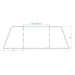 Vue de dessus – paravent de camping Koch 990014355 blanc et noir, réglable de 37 à 70 cm, avec 4 ventouses.