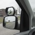 Zijaanzicht van de Dodehoekspiegel XL – vaste model met zwarte en zilveren afwerking, geschikt voor auto en caravan.