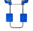 Chariot de transport pliable – vue de dessus montrant les deux pédales bleues et le cordon en caoutchouc pour sécuriser la...
