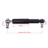 Universal wheel shock absorber – front view showing black rubber body and adjustable length for car trailers.