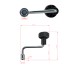 Spare crank handle for jockey wheel Ø 12mm – front view showing black plastic handle and silver shaft with 12mm diameter.