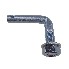 Pivot part with thread M14 – side view showing galvanized steel finish in silver and gray with an angled design.
