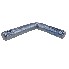 Pivot part with thread M14 – side view showing angled design and single mounting hole in galvanized silver steel.