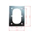 Counter plate for lashing trough double – front view showing oval cutout and four mounting holes in galvanized steel.