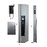 Afdekslot 300mm links – met zwarte handvat en lange paddestoelpen vergrendeling voor ALU afdekkappen.