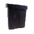 Boîte de rangement en plastique – vue de côté – avec poignée latérale et design emboîtable, couleur noire.