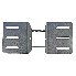Universal drawbar box mounting kit – front view showing silver galvanized steel with two horizontal arms and mounting holes.