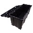 Boîte à timon DAKEN – boîte de rangement en plastique noire vue de face avec deux poignées latérales.