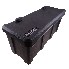 Boîte à timon en plastique noire – forme rectangulaire avec deux loquets sur le dessus et surface texturée.