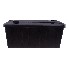 Boîte à timon en plastique – vue de face – forme rectangulaire avec deux poignées supérieures, couleur noire.