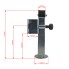 Support foot 415mm – side view showing silver galvanized steel and black crank handle with 85mm flange depth.