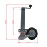 Roue jockey automatique – tube carré et bride à 2 trous – capacité de 250kg, finition galvanisée, couleur argent et noir.