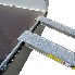 Bovenaanzicht van Aluminium oprijplaten – 4500mm lang, 512mm breed, 170mm hoog in zilver en zwart.