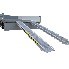 Zijaanzicht van aluminium oprijplaten – 4500mm lang, 562mm breed en 190mm hoog in grijs met gele accenten.