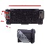Opbevaringskasse – sort plastdesign med mål 420 x 210 mm, set ovenfra på hvid baggrund.