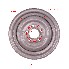 Toppvy av Fälg 45J x 12 H2 – silverfärgad med 5 hål och centrumhål på 67 mm, bultcirkel 112 mm.