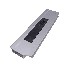 Dropside lock 400mm left – top view showing black handle and silver anodised aluminium finish.