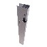 Mothåll 600 mm vänster – anodiserad aluminium med svampstiftlås och plastlock, sidovy på vit bakgrund.
