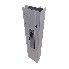 Dropside lock 500mm right – side view showing black powder-coated handle and grey aluminum body with mushroom pin locking.