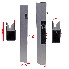 Dropside lock 600mm right – front view showing black handle and silver aluminum with mushroom pin locking mechanism.