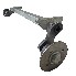 750kg Anhänger Achse-A= 1000mm-C= 1438mm 4x100-niedriger Bock-ungebremst – schrägansicht mit verzinktem, grauem Achskörper...