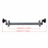 750kg trailer axle – front view showing gray galvanized finish and 5x112 bolt pattern with 1000mm mounting length.