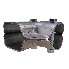 Clamping shell – side view showing 60mm square tube connection and 70mm round drawbar in galvanized steel finish.