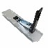 Side panel lock – top view with 350 mm length, right side, black handle, and silver aluminium finish.