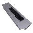 Side panel lock – top view showing 350 mm length, right side, black handle, and silver aluminum finish.