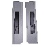Set of 2 aluminium drop side locks – front view showing black 180° handle and silver anodised finish.