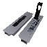 Set of 2 aluminium drop side locks – front view showing black 180° handle and gray anodised aluminum construction.