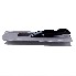 Set of 2 aluminium drop side locks – side view showing black 180° handle and grey anodised finish.